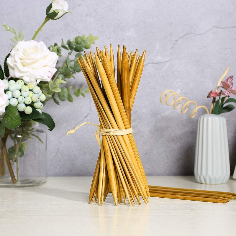 RELIAN Double Pointed , 75 Pcs Bamboo Knitting Needles Set, 15 Sizes from 2.0mm-10.0mm(8 Inches Length)+ 4Pcs Knitting Needles Point Protectors - Image 5
